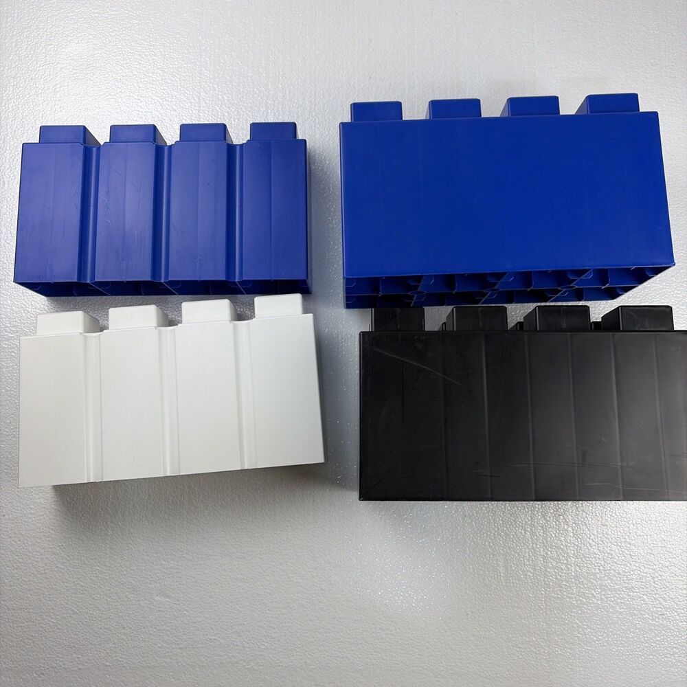 Everblock Systems Giant Legos Blocks 4 Piece set in black Blue White